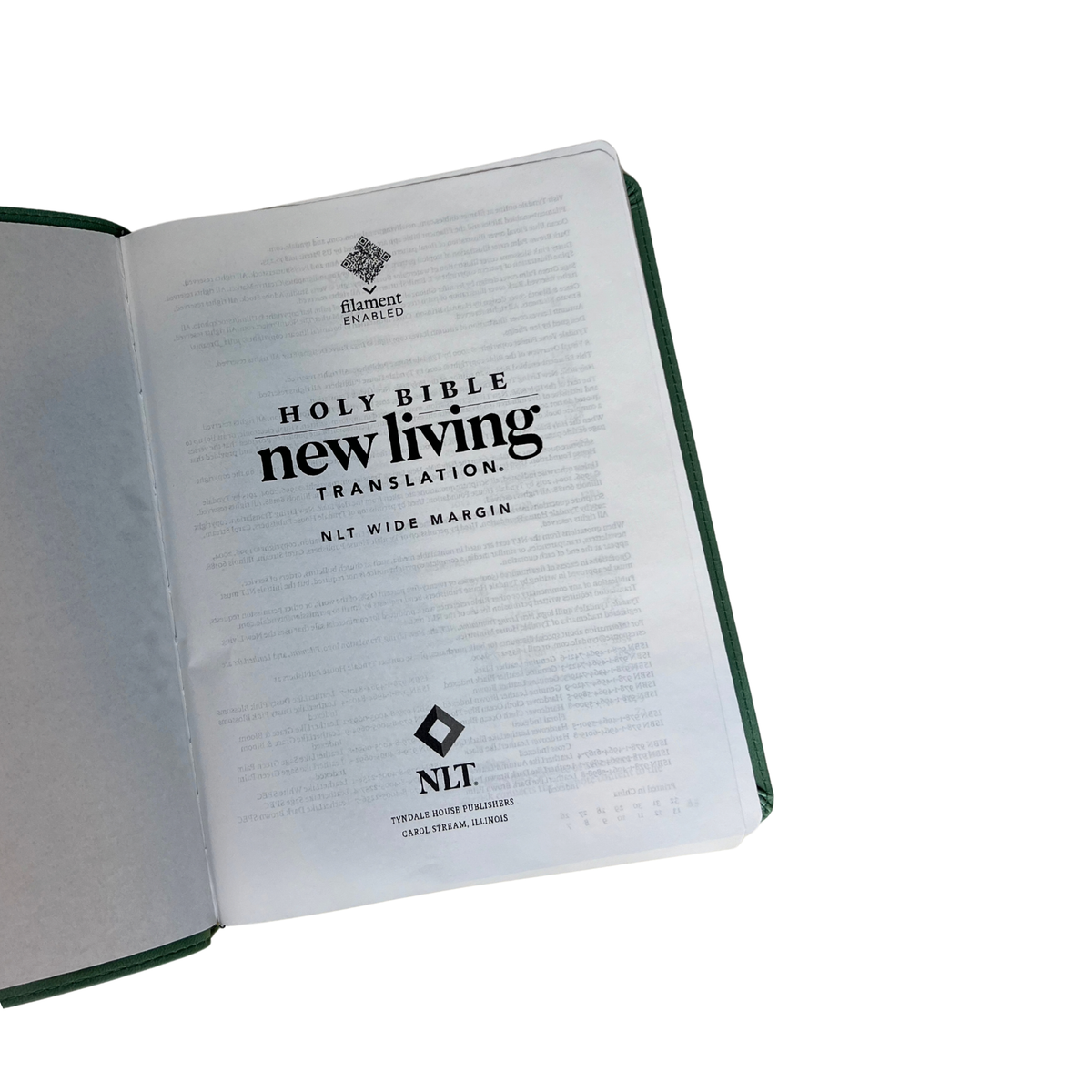NLT Wide Margin Bible, Green, LeatherLike