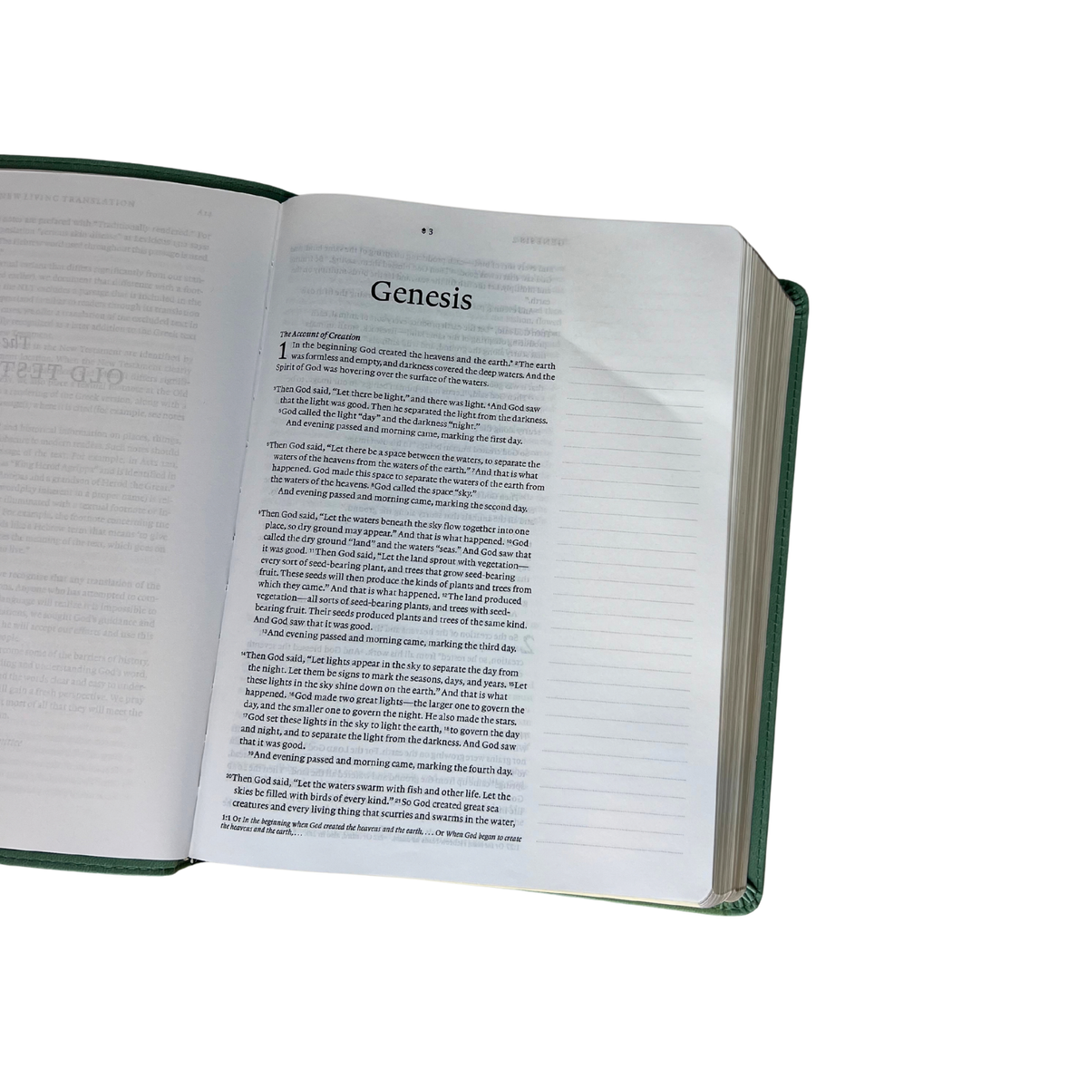 NLT Wide Margin Bible, Green, LeatherLike